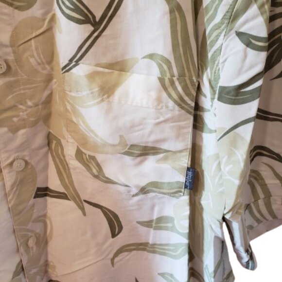 Billabong Green Hawaiian Print Button-Up Short Sleeve Soft Fabric Shirt Size XL - Picture 5 of 7